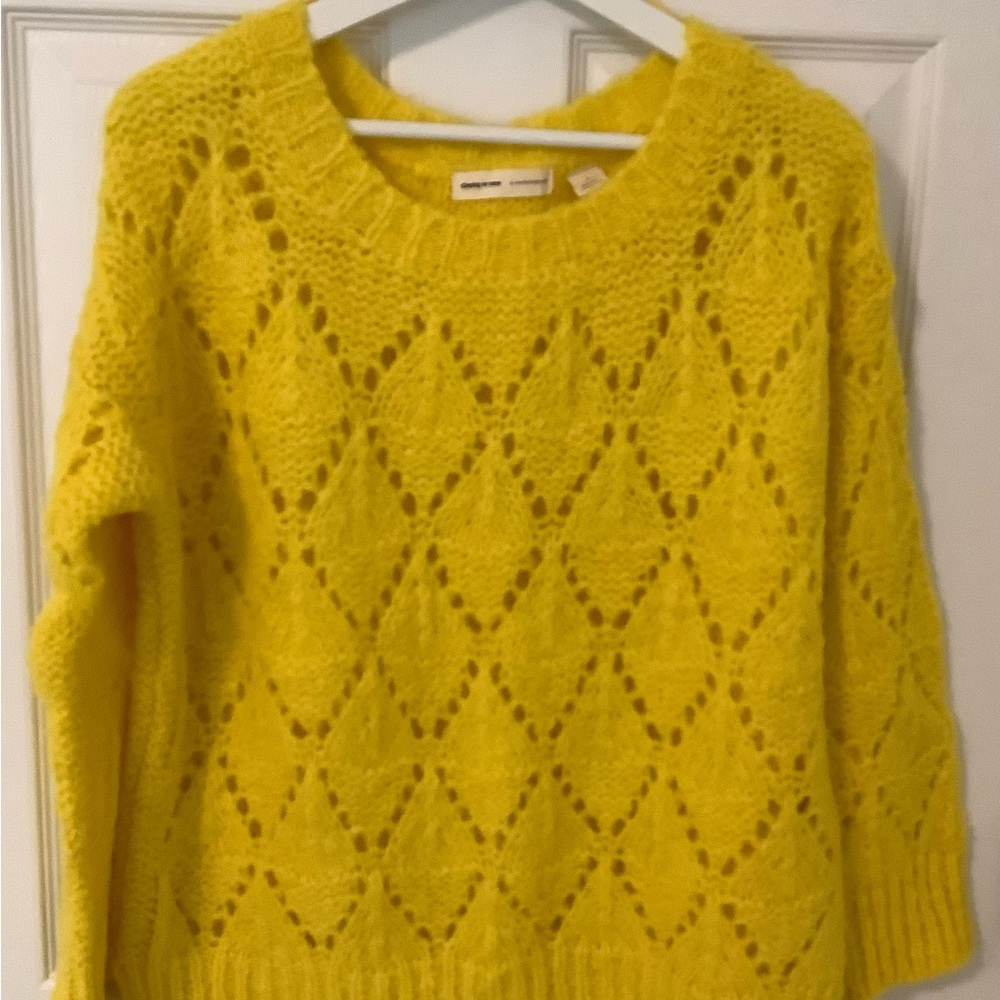 Anthropology Sleeping on snow,women sweater,alpaca blend,yellow,size S